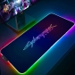 Eco-friendly Cyberpunk 2077 Glowing RGB LED Mouse Pad 4mm Thickness for Gaming Keyboard USB Anti-slip Rubber Base Desk Mat